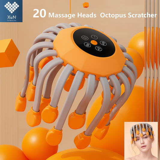 QUICKTRENDS™ – RED LIGHT HEAD MASSAGER OCTOPUS WITH 20 NODES