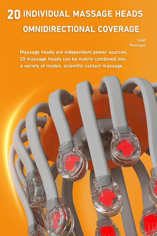 QUICKTRENDS™ – RED LIGHT HEAD MASSAGER OCTOPUS WITH 20 NODES